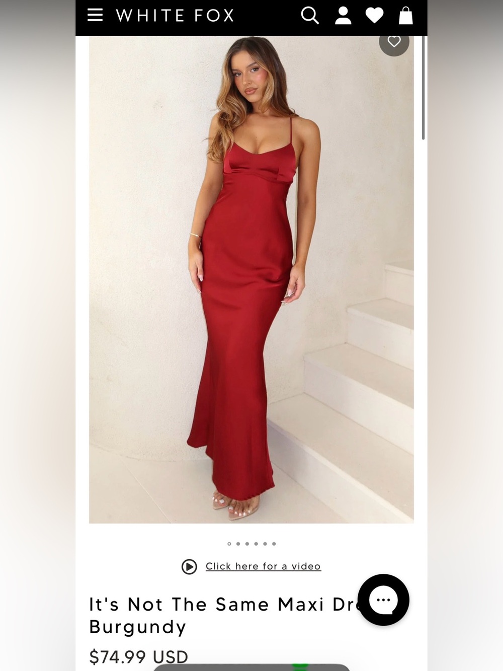 White Fox Boutique Burgundy Satin Maxi Slip Dress